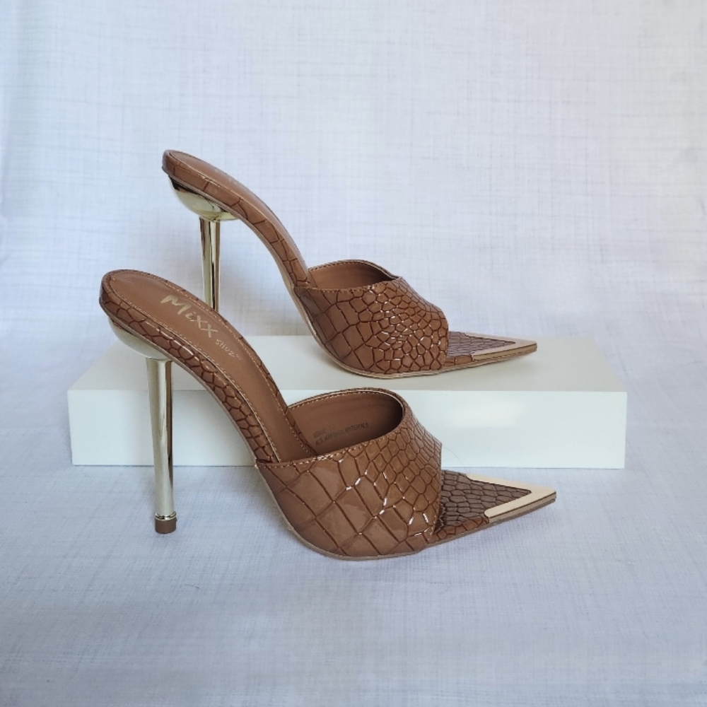 Miss Lola High Heel Mules - Tan - Picture 4 of 8